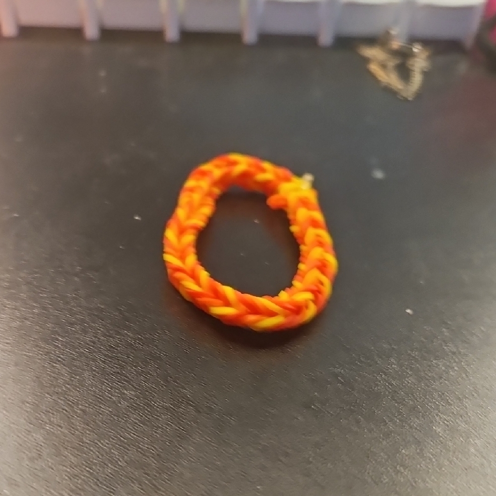 Yellow And Orange and Red Braided Bracelet